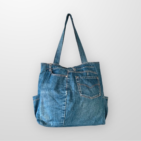 ♻️Upcycle Jean Tote Should Bag - Picture 2 of 6